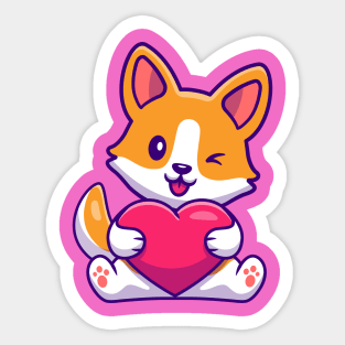 Corgi Love Sticker